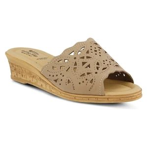 Spring Step Estella Sandal in Beige Nubuck Leather